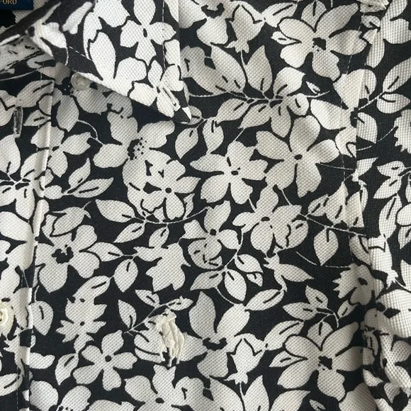Ralph Lauren Black and White Floral Shirt - Picture 4 of 7